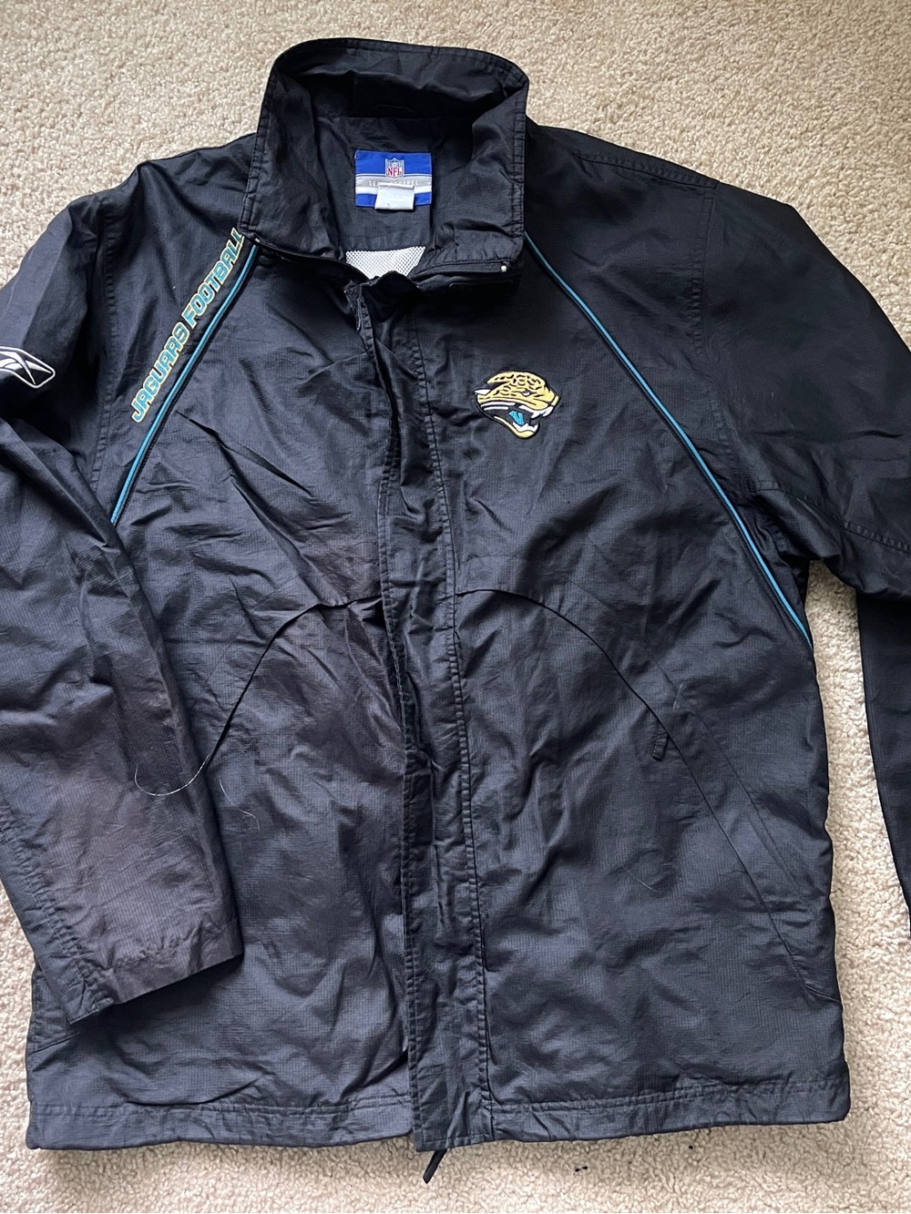 Jacksonville Jaguars Team Jacket Men’s size L Black Windbreaker  NFL Large